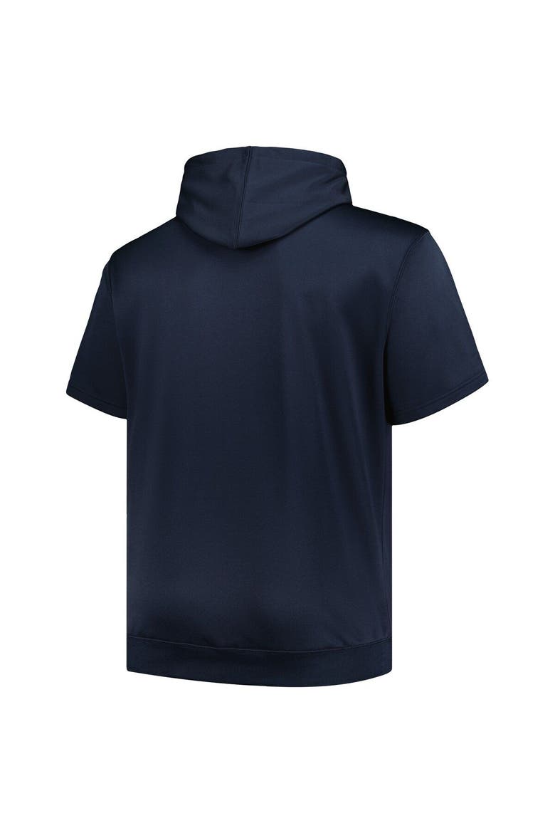 Men's Profile Navy New York Yankees Big & Tall Contrast Short Sleeve Pullover Hoodie, Alternate, color, Navy