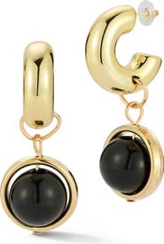 SPHERA MILANO Ball Drop Huggie Hoop Earrings