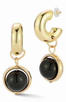 Ball Drop Huggie Hoop Earrings