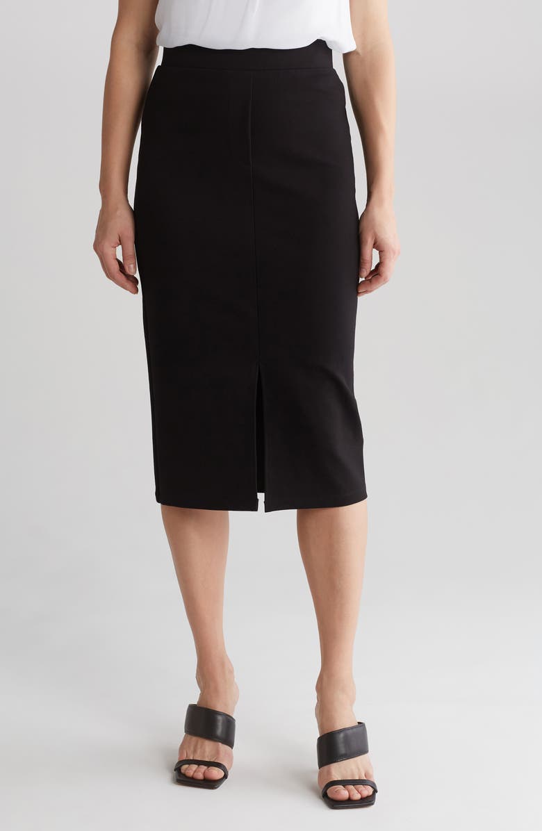 BY DESIGN Kim Ponte Pencil Skirt, Main, color, Black