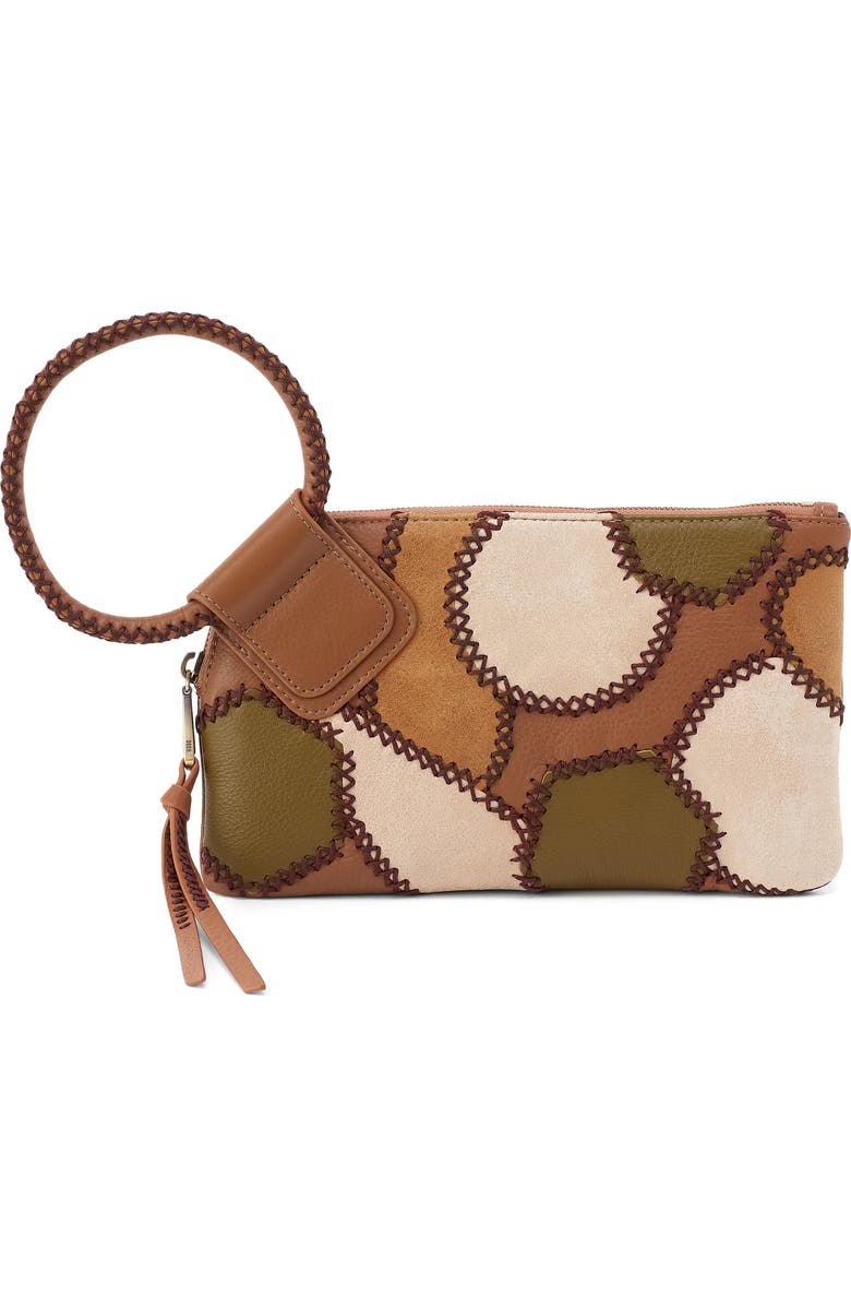 HOBO Sable Leather Wristlet, Main, color, Timber Brown