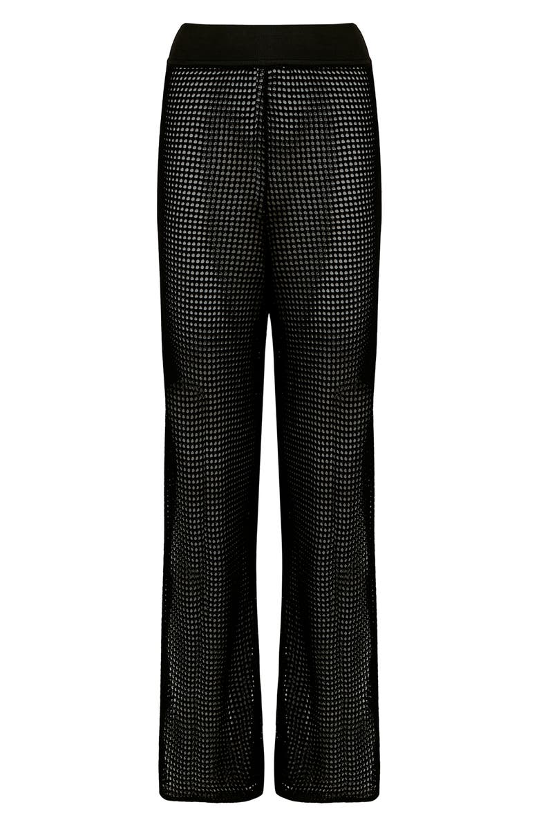 ViX Paula Hermanny Valerie Open Stitch Wide Leg Pants, Alternate, color, Black