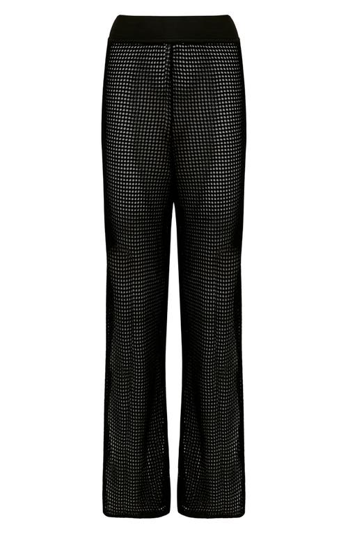 Vix Paula Hermanny Valerie Open Stitch Wide Leg Pants In Black