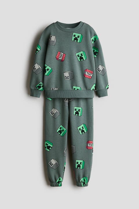 2-piece Printed Sweatshirt And Joggers Set
