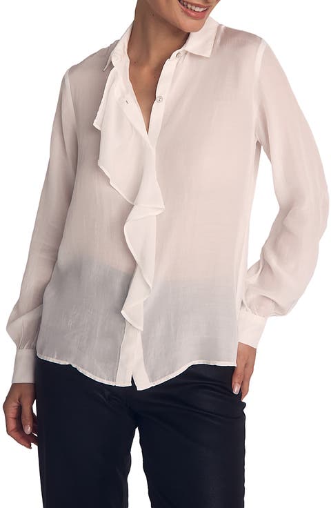 Ruffle Button-Up Shirt