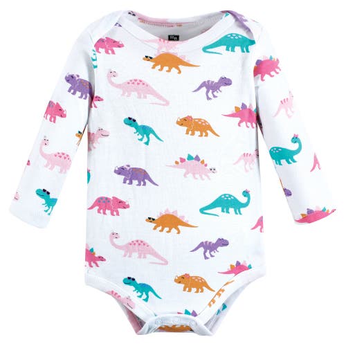 Hudson Baby Infant Breathable Cotton Long-sleeve Bodysuit Bundle 3 Count In Multi