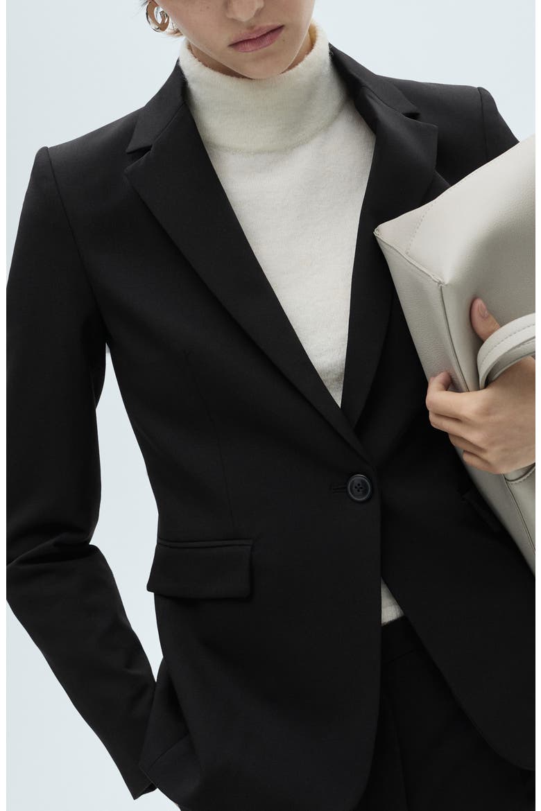 Fitted Suit Jacket, Main, color, BLACK