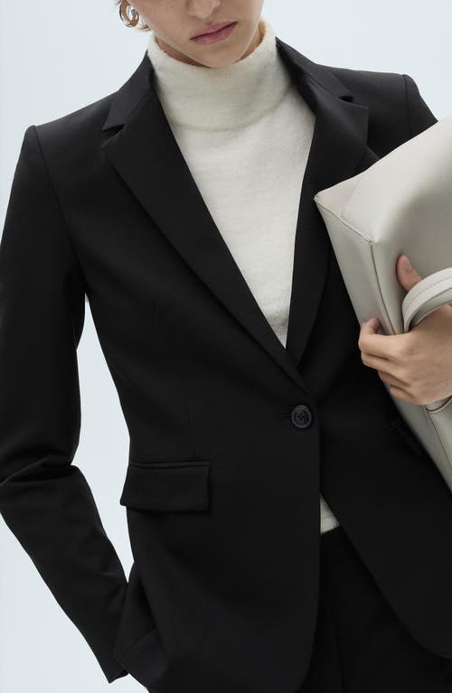 Mango Fitted Suit Jacket In Black
