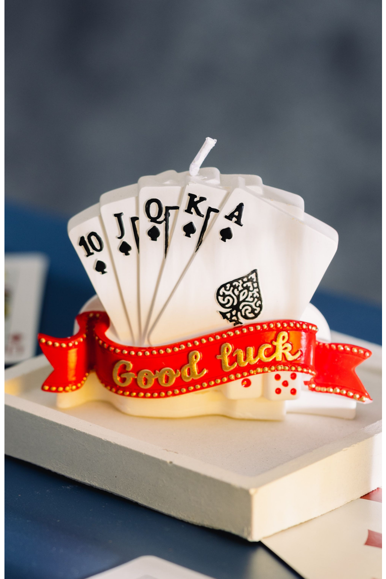 Poker Straight Flush Candle, Alternate, color, White / Red