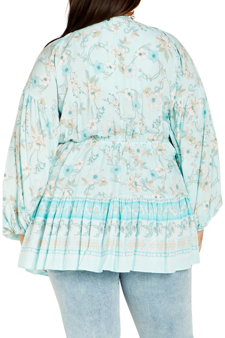 Spirited Floral Print Tunic Top, Alternate, color, SEAFOAM SPIRITED FL