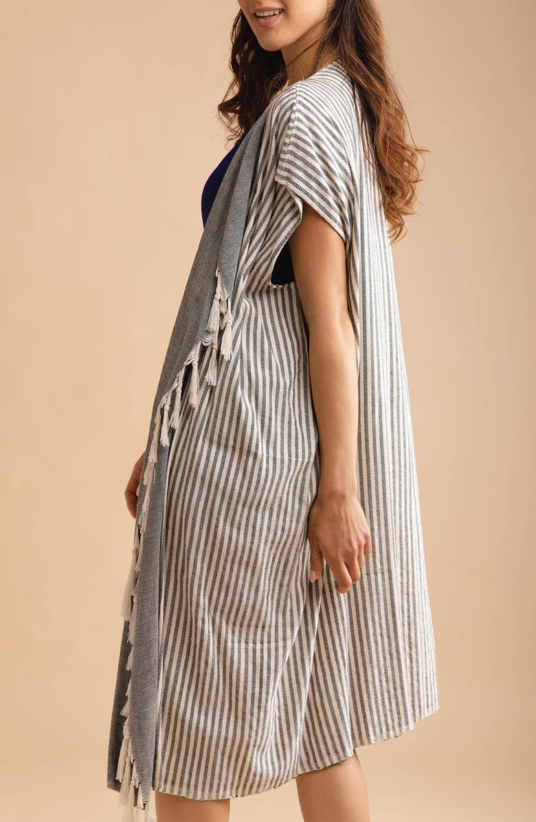 SAACHI Striped Turkish Towel Robe, Alternate, color, 