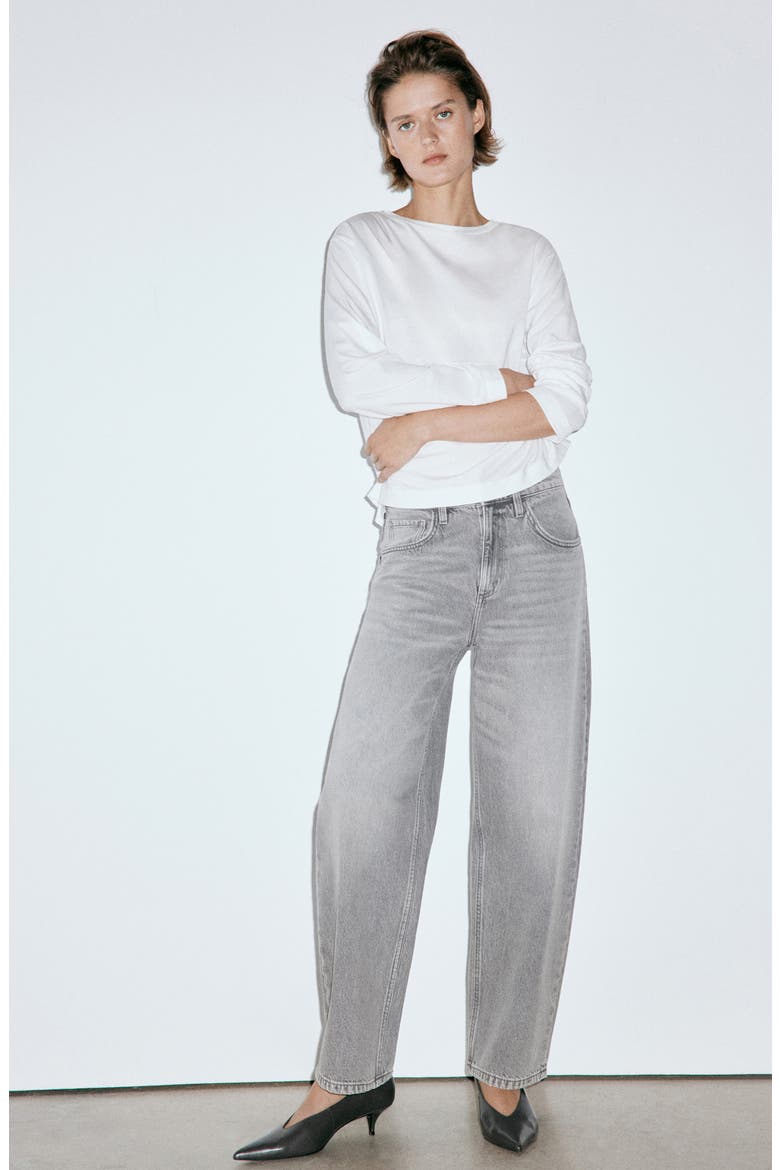 High Waist Barrel Jeans, Alternate, color, DENIM GREY