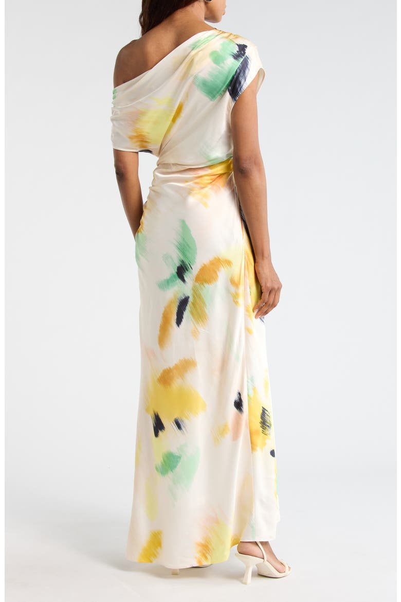 Penny Ruched One-Shoulder Maxi Dress, Alternate, color, FLORAL MULTI