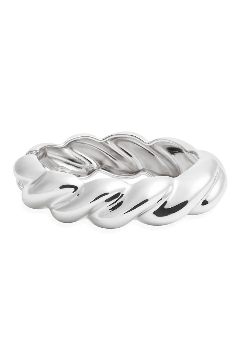 Chunky Twist Hinge Cuff Bracelet, Main, color, SILVER
