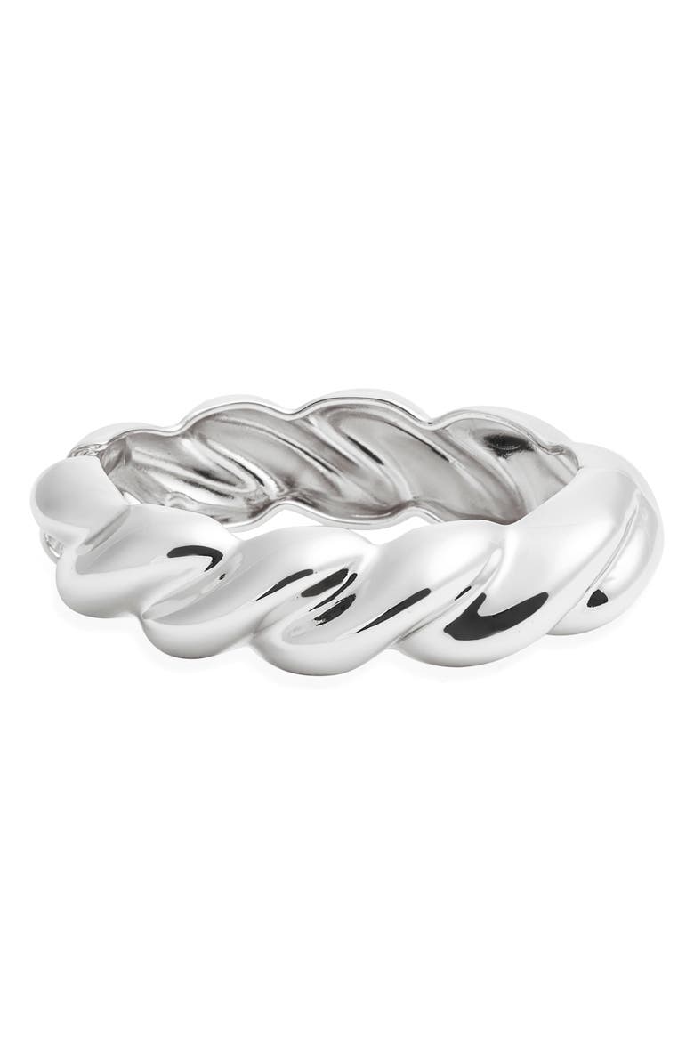 Nordstrom Chunky Twist Hinge Cuff Bracelet, Main, color, Silver