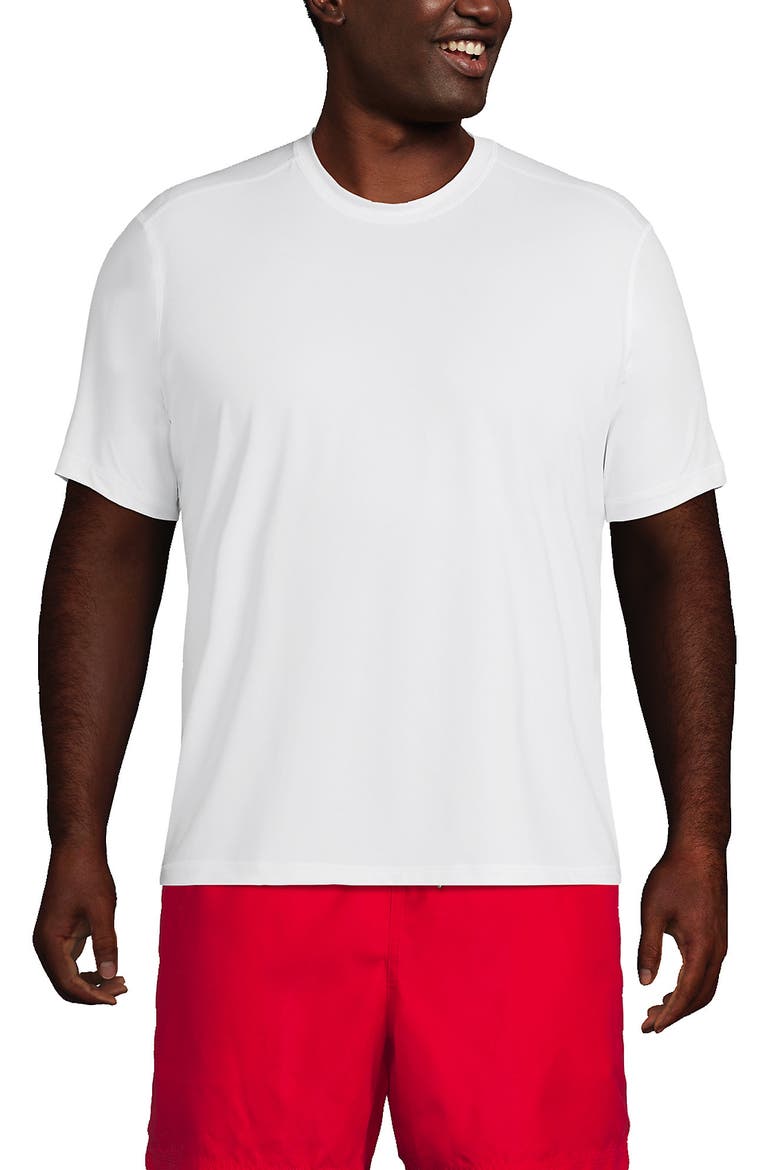 Short Sleeve Swim Tee Rash Guard, Alternate, color, White