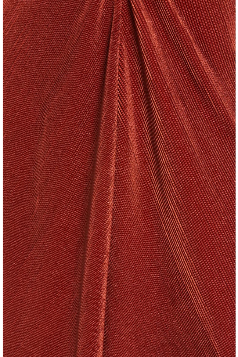 Gathered Long Sleeve A-Line Dress, Alternate, color, BRICK