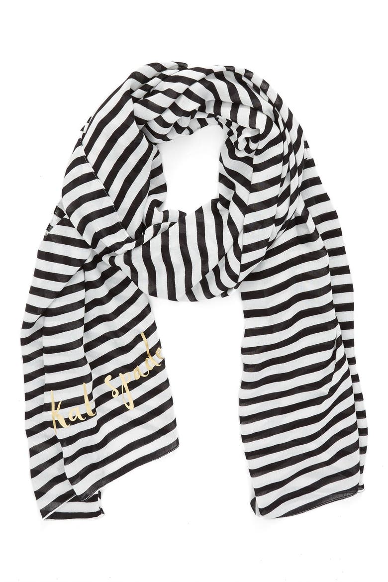 winter stripe scarf, Main, color, BLACK