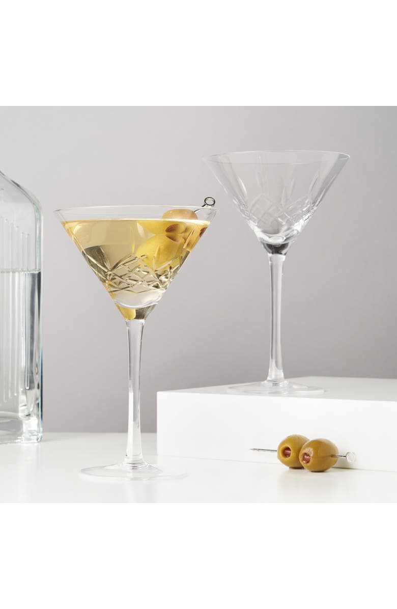 Viski Admiral Crystal Martini Glasses Set of 2, Alternate, color, Clear