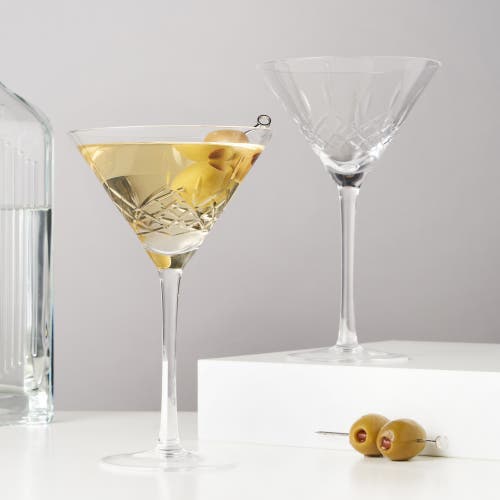 Viski Admiral Crystal Martini Glasses Set Of 2 In Clear