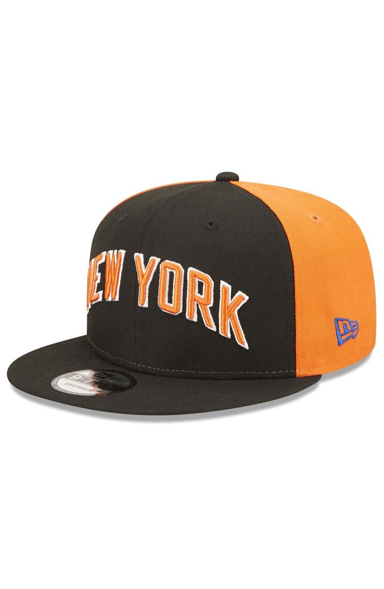 New Era Men's New Era  Black New York Knicks 2022/23 City Edition Official 9FIFTY Snapback Adjustable Hat, Main, color, 