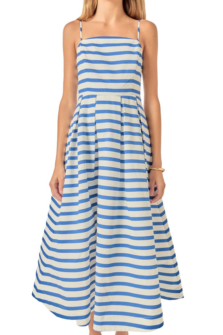 Stripe Sleeveless Maxi Dress, Alternate, color, OFF WHITE/ ROYAL BLUE