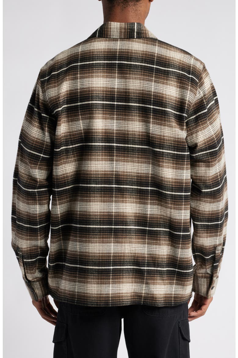 Forest Check Flannel Button-Up Shirt, Alternate, color, MUSHROOM