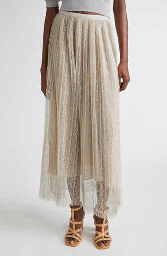 Maren Lace Pleated Maxi Skirt