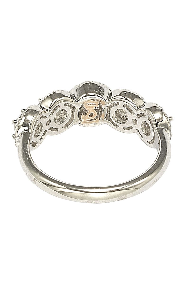 SUZY LEVIAN Sterling Silver Round Cubic Zirconia Halo Ring, Alternate, color, White