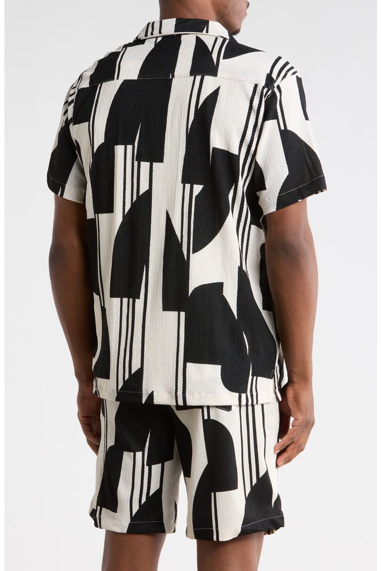Abstract Print Camp Shirt, Alternate, color, BLACK