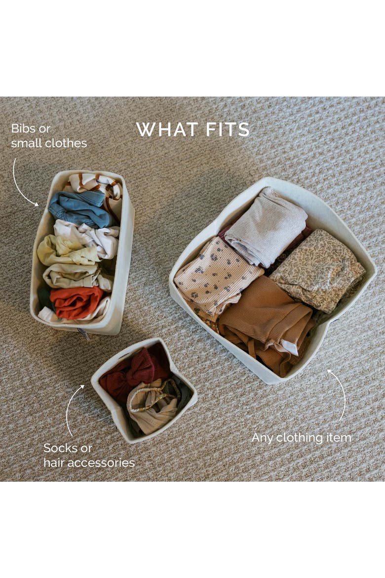 3 Pack Felt Drawer Organizers, Alternate, color, White