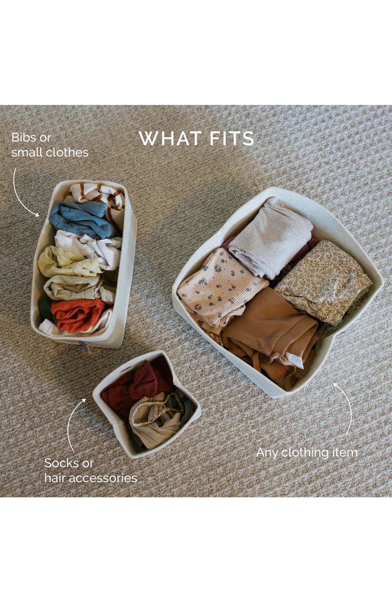 Parker Baby Co. 3 Pack Felt Drawer Organizers, Alternate, color, White