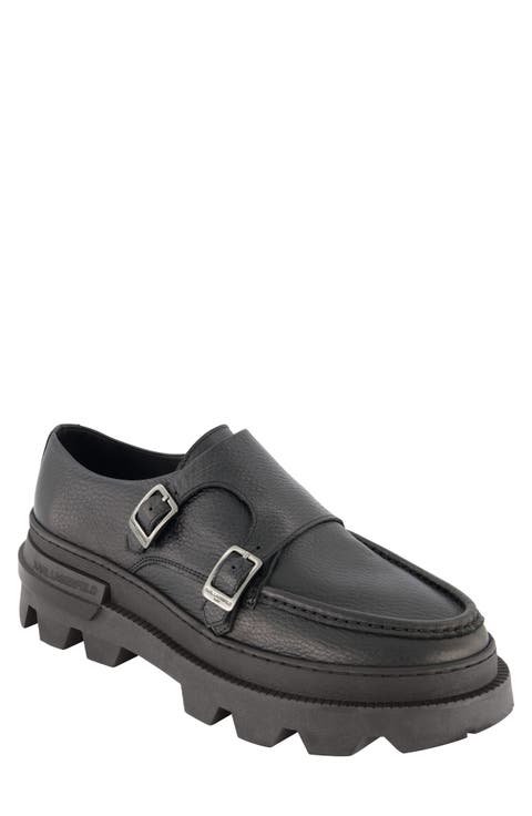 Tumbled Double Monk Strap Shoe (Men)