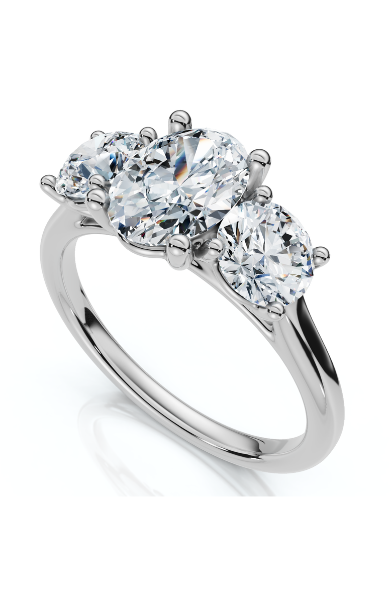 Bliss Diamond 2Ct TWW Oval Lab Grown 3-Stone Diamond Engagement Ring in or Gold, Alternate, color, 10K White Gold