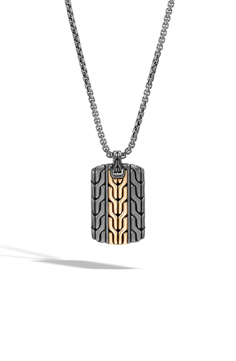 John Hardy Men's Classic Chain Dog Tag Necklace, Main, color, 