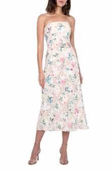 Adelyn Rae Manon Lace Inset Strapless Midi Sundress