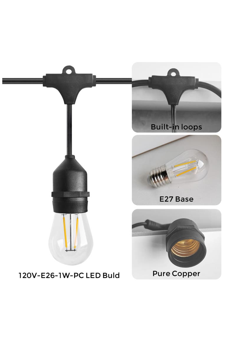 Outdoor String Lights, Alternate, color, Warm White