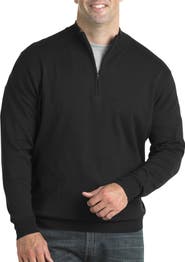 Harbor Bay by DXL Big & Tall Quarter-Zip Pullover Sweater