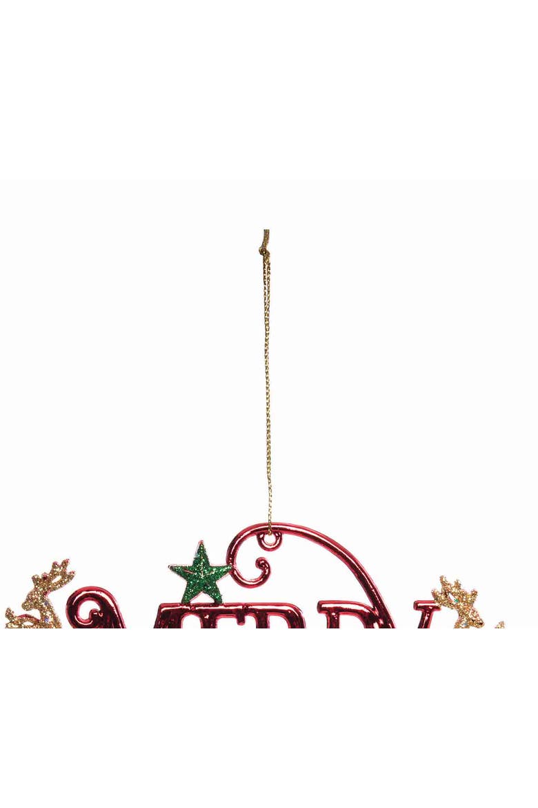 Merry Christmas Ornament, Alternate, color, Red