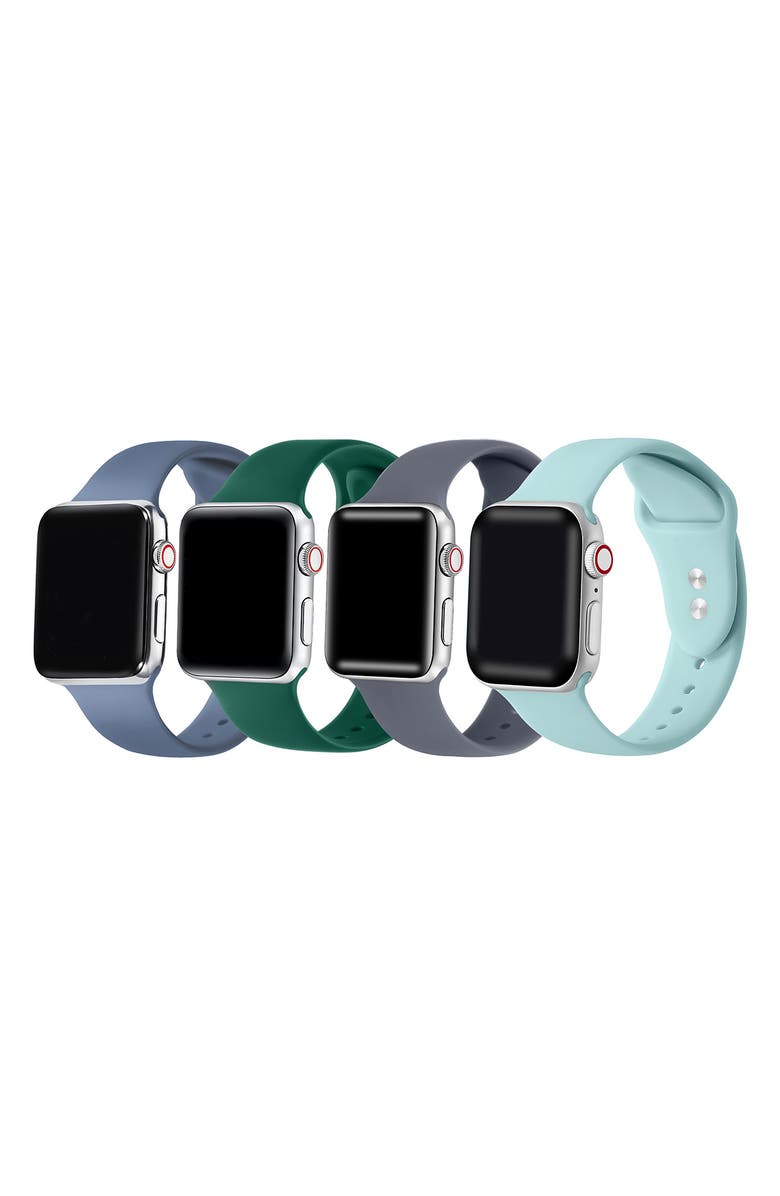 The Posh Tech Assorted 4-Pack Silicone Apple Watch<sup>®</sup> Watchbands, Main, color, Assorted
