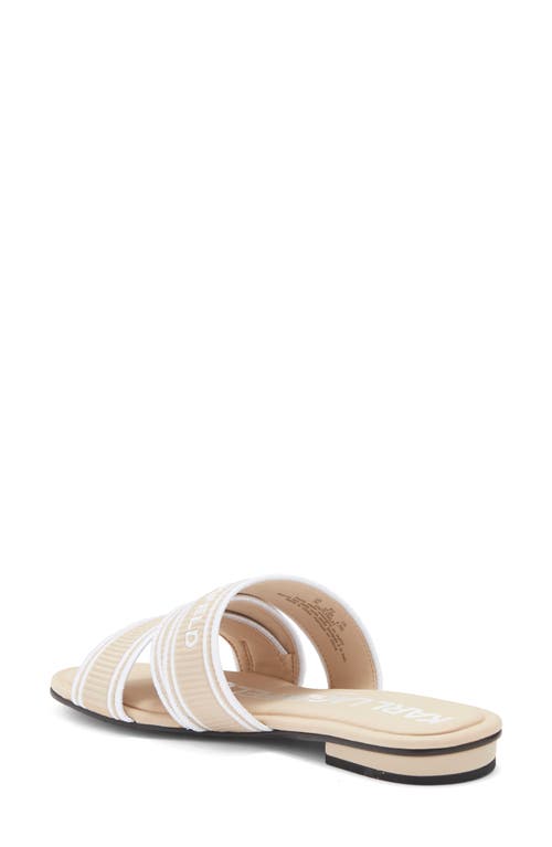 Karl Lagerfeld Paris Caitlyn Slide Sandal In Dusty Beige