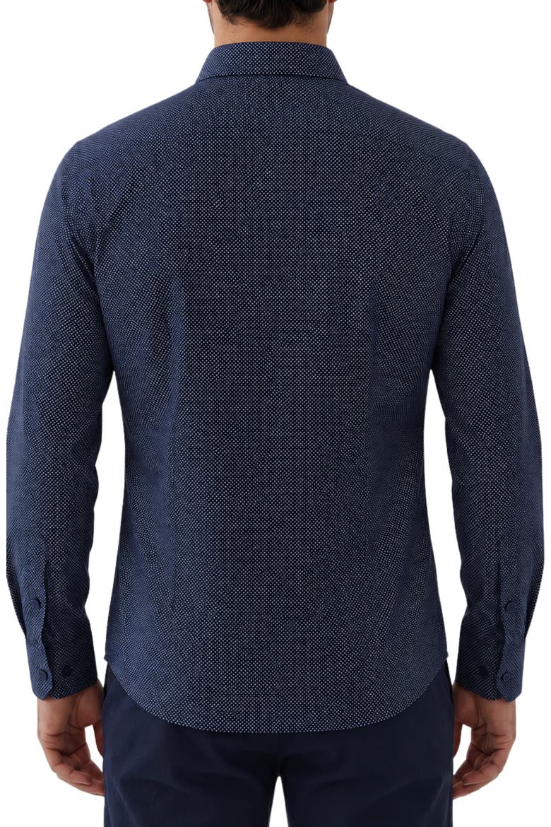 Stretch Dot Button Up Shirt, Alternate, color, 41 NAVY