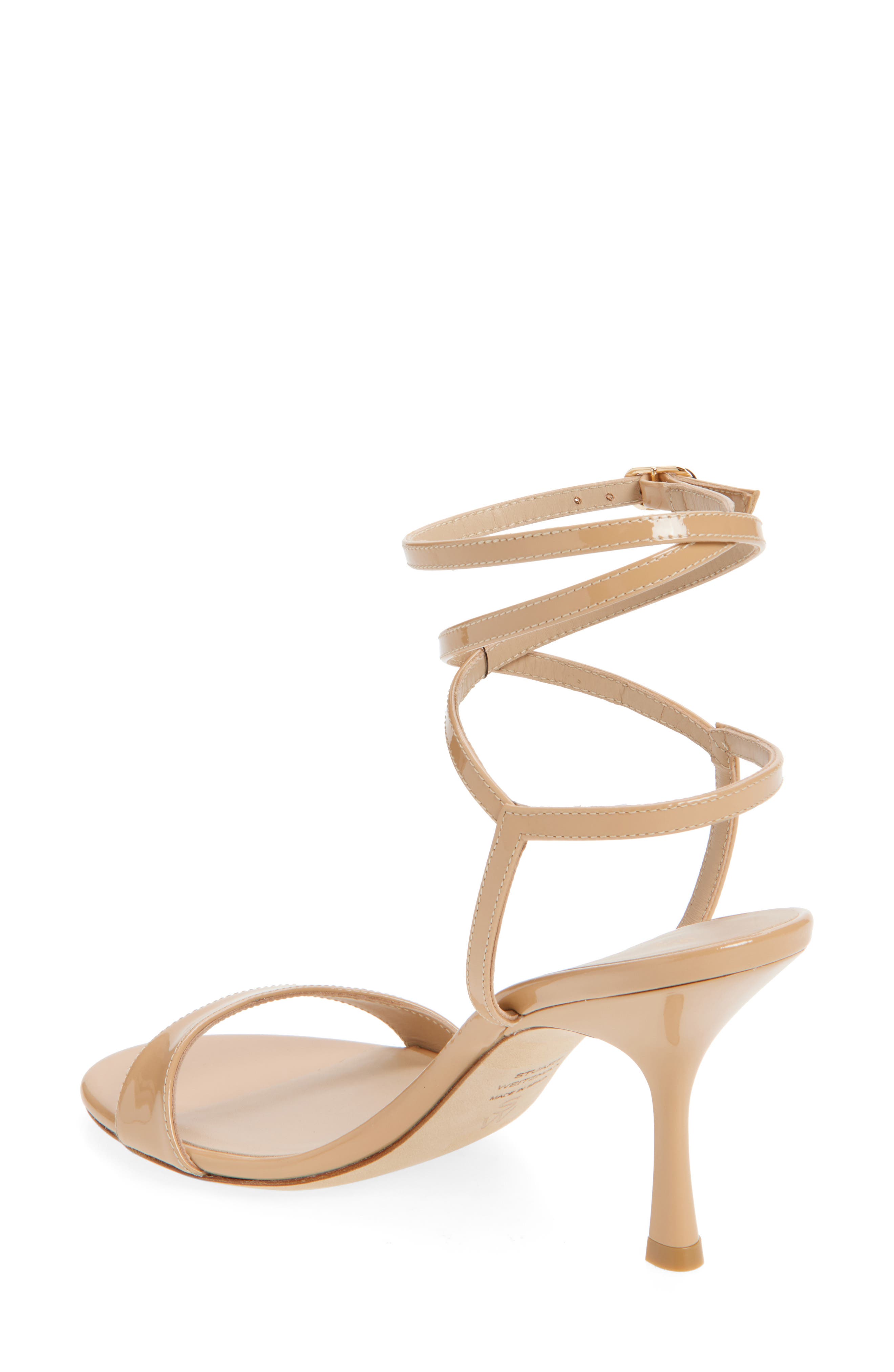 Stuart Weitzman Nudist Wrap 85 Sandal, Alternate, color, Adobe