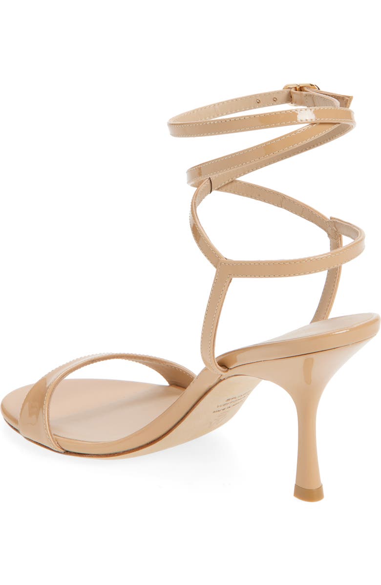 Stuart Weitzman Nudist Wrap 85 Sandal, Alternate, color, Adobe
