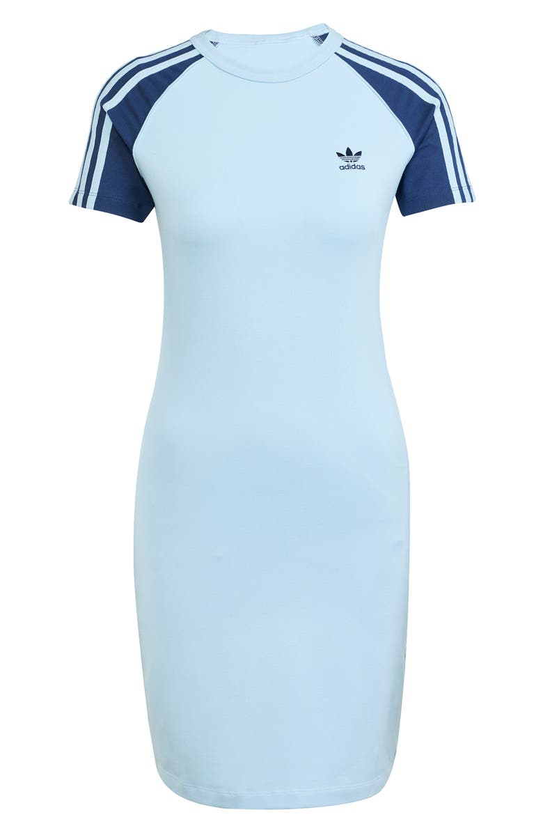 adidas Originals 3-Stripes Raglan Sleeve Stretch Cotton Dress, Alternate, color, 