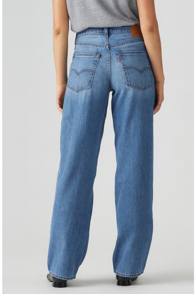 Baggy Wide Leg Cotton & Linen Dad Jeans, Alternate, color, HEAVY CHECK