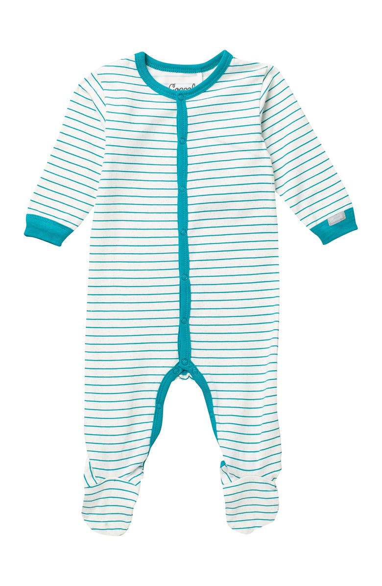 Coccoli Patterned Button Down Footie, Main, color, 