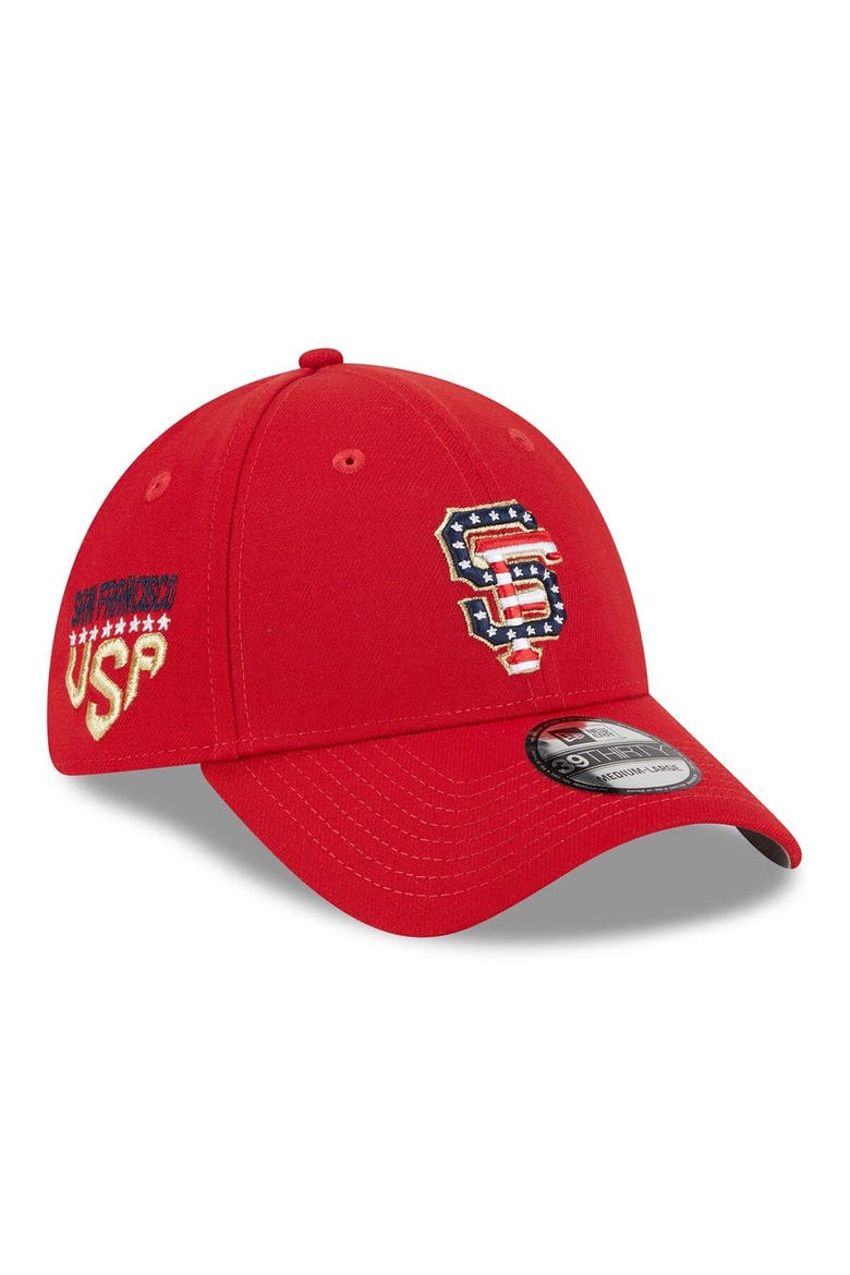 Men's New Era  Red San Francisco Giants 2023 Fourth of July 39THIRTY Flex Fit Hat, Main, color, Red