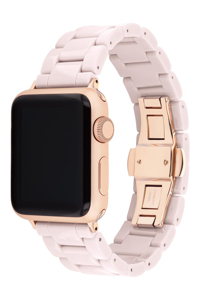 Ceramic 18mm Apple Watch® Bracelet Watchband, Alternate, color, BLUSH