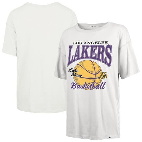 Women's '47  White Los Angeles Lakers City Edition Down Court Sadie T-Shirt